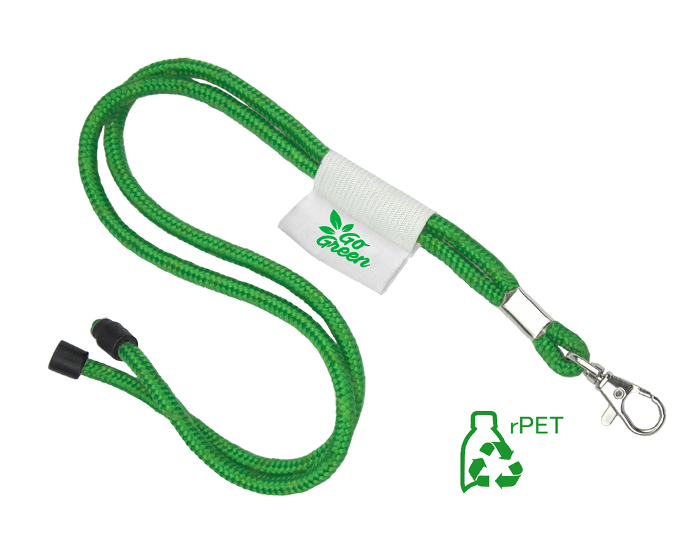 LY-211_Kordelllanyard_rPET_Weblabel_mit_H5_einfarbig_gruen_rPET
