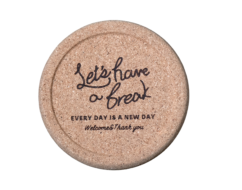 HG-024_solid_Kork_Untersetzer_mit_abgerundetem_Rand_Lets_have_a_break
